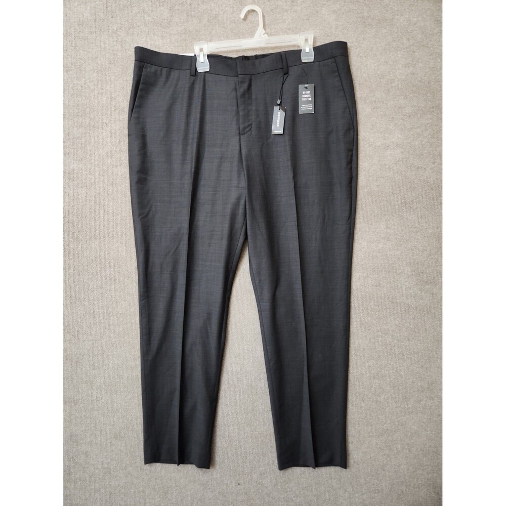 Express Performance Wool Blend Slim Fit Dress Pants Men 40x32 Charcoal NEW